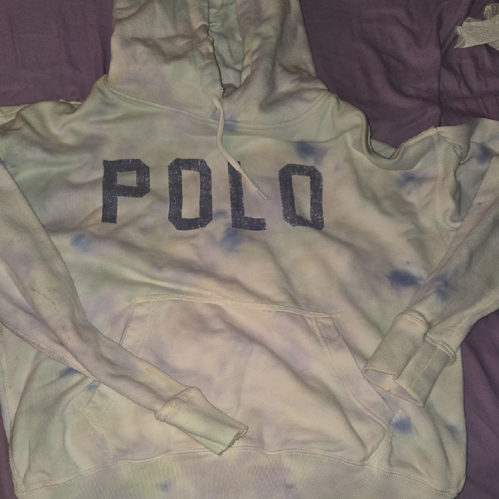 Polo by Ralph Lauren Tie-Dye Hoodie in Cream and Blue